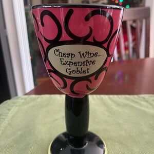 Pink and Black Decorative Goblet